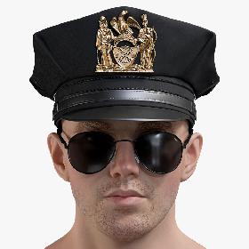 3D Male Police Head